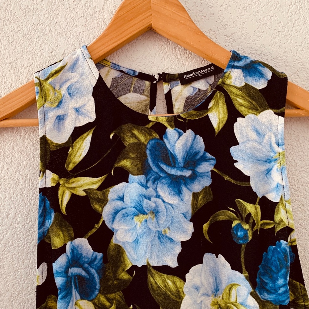 American Apparel Blue Floral Shift Dress